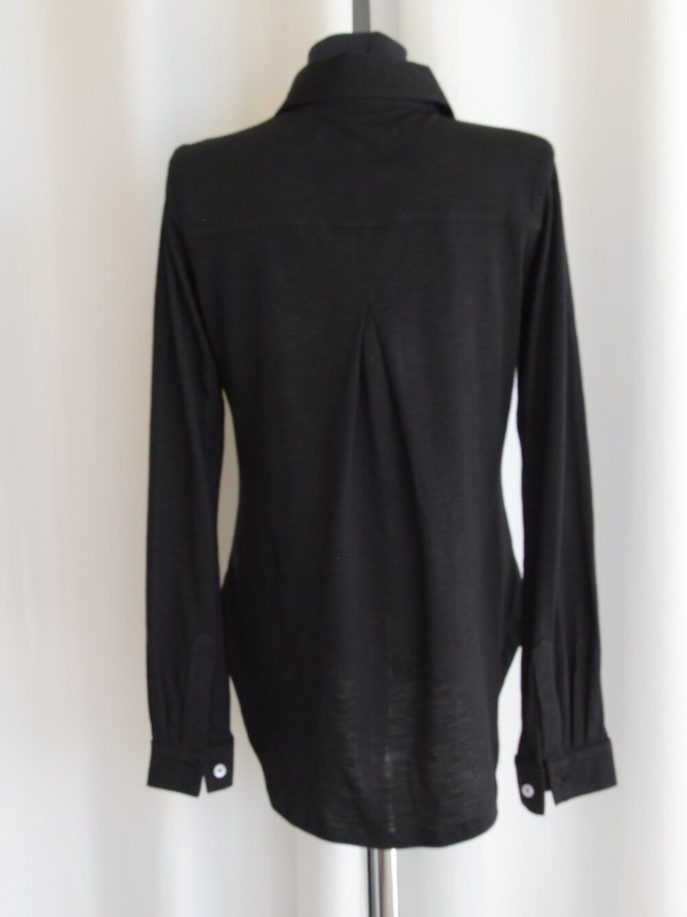 CHRLDR Amrat Jersey Blouse Button Up Black Sz S - Picture 4 of 8